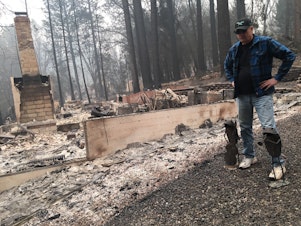 caption: The home Jim Knaver shared with his wife, Toni, in Paradise, Calif., was completely leveled by the Camp Fire.