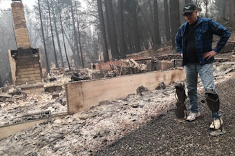 caption: The home Jim Knaver shared with his wife, Toni, in Paradise, Calif., was completely leveled by the Camp Fire.