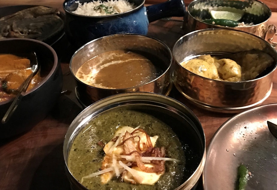caption: Kricket Club focuses on modern Indian cuisine in Seattle's Ravenna neighborhood. 