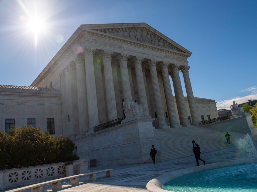 caption: The U.S. Supreme Court will take up three cases that hinge on federal discrimination laws and whether they protect LGBTQ workers when its new term begins in October.