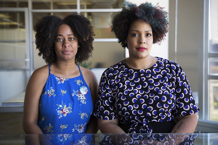 caption: Eula Scott Bynoe and Ijeoma Oluo. 