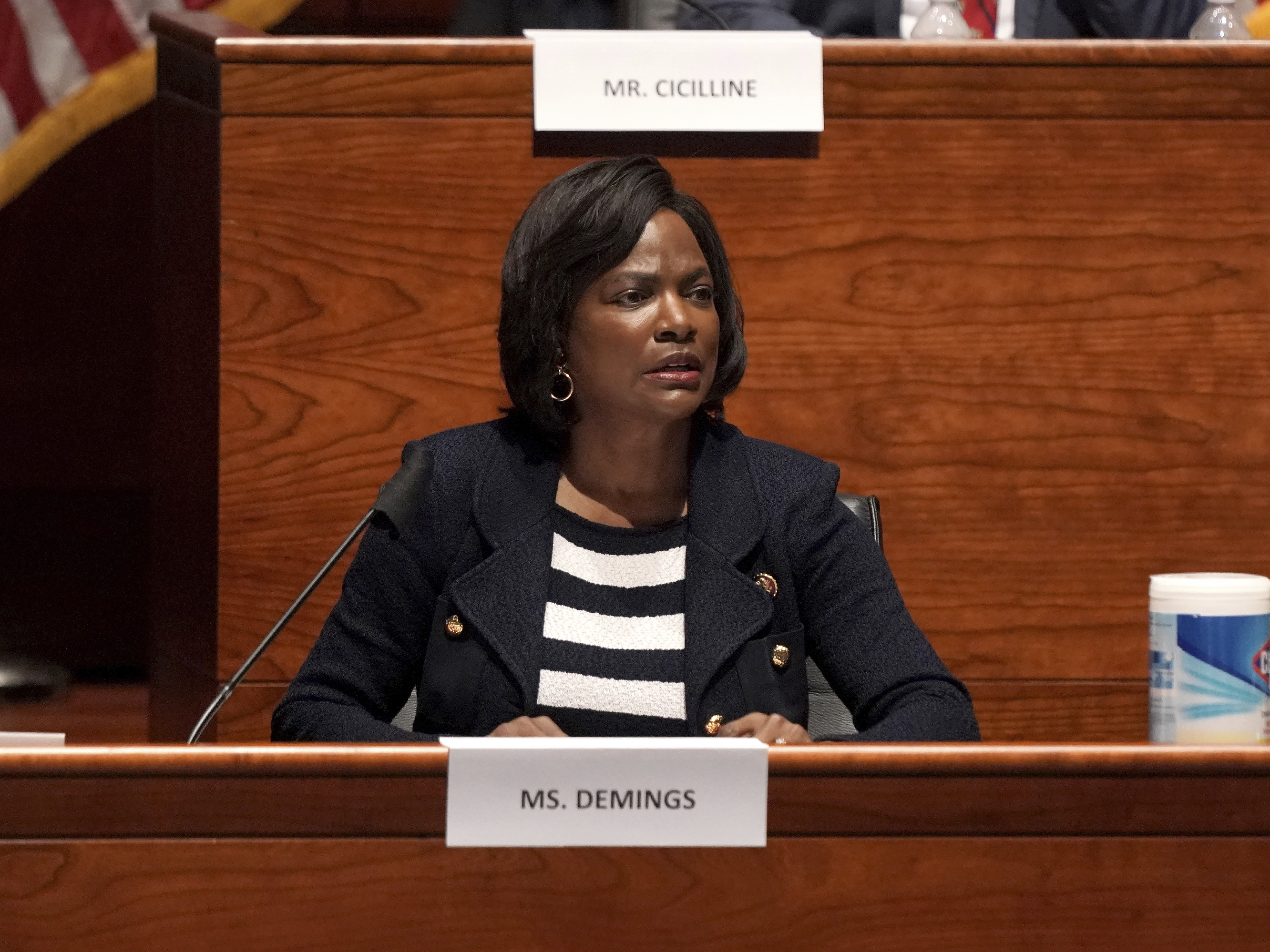 caption: Rep. Val Demings, D-Fla., is said to be considering a run for the U.S. Senate in a race that would pit her against Sen. Marco Rubio, a Republican.