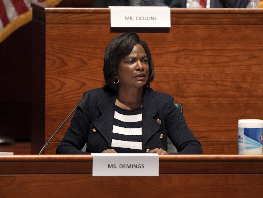 caption: Rep. Val Demings, D-Fla., is said to be considering a run for the U.S. Senate in a race that would pit her against Sen. Marco Rubio, a Republican.