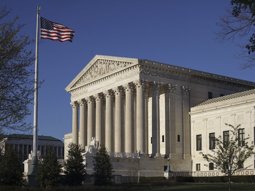 caption: The lawyer for a man on death row asked the Supreme Court on Tuesday to spare his life. The state of Alabama argued the sentence the trial judge imposed should be carried out.