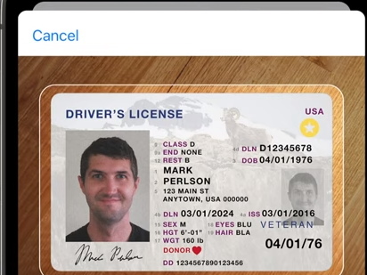 caption: Apple announced this week at its Worldwide Developer Conference a new feature in its forthcoming operating system, iOS 15, that will digitize state-issued licenses and ID cards.