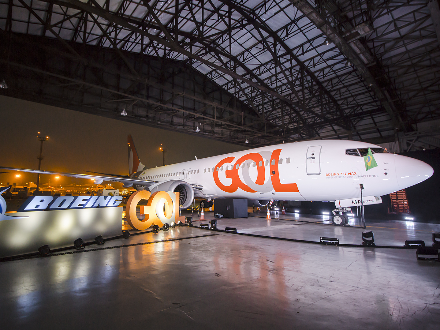 caption: Gol Airlines of Brazil unveiled its first 737 Max 8 aircraft in August 2018, in São Paulo. On Wednesday, the airline became the first to return a 737 Max to passenger service when it operated a flight from São Paulo to Porto Alegre, Brazil.