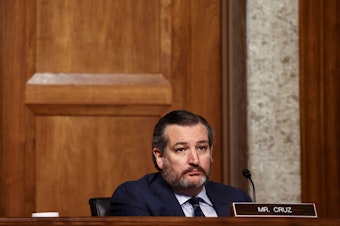 caption: Sen. Ted Cruz, R-Texas, is seen during a Senate Judiciary Committee hearing in November. Cruz and several other Republicans are calling for a commission to investigate unfounded claims of election fraud.
