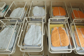 caption: Empty baby beds stand in the maternity ward of a hospital (a spokesperson for the hospital asked that the hospital not be named). Six days after Farai Chideya took her adopted newborn child home from a hospital, she was forced to give him back to his birth mother.