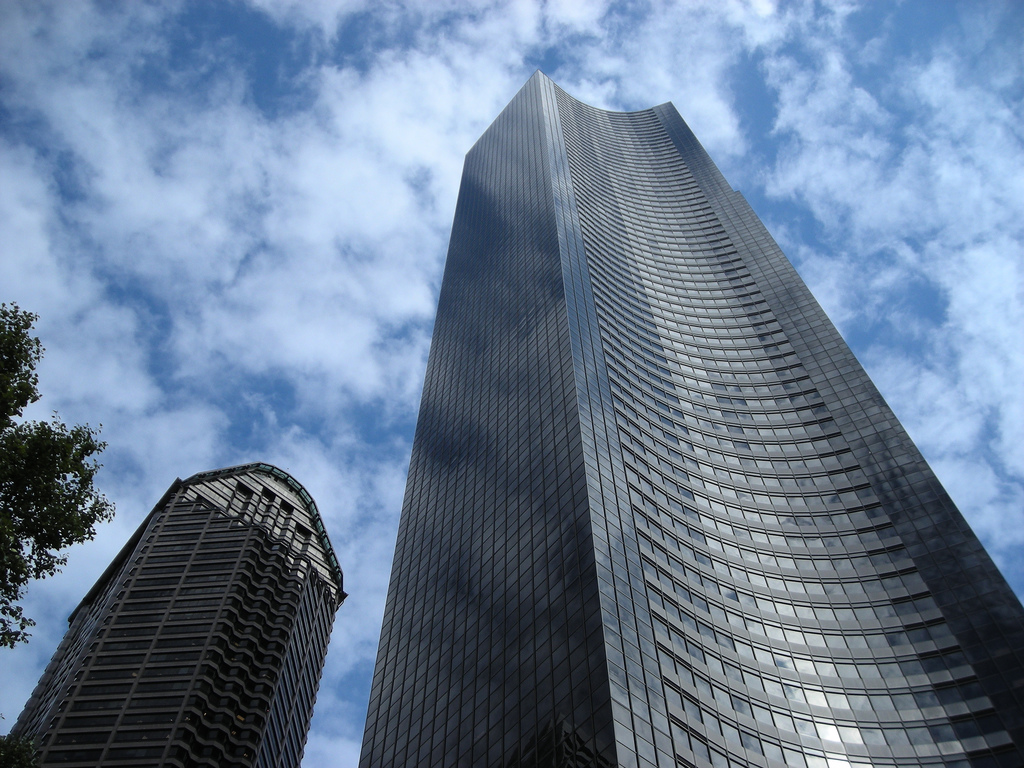 caption: A view of the Columbia Tower. In 2006, Trump Hotels wanted to buy property near here and erect an even taller building in Seattle.