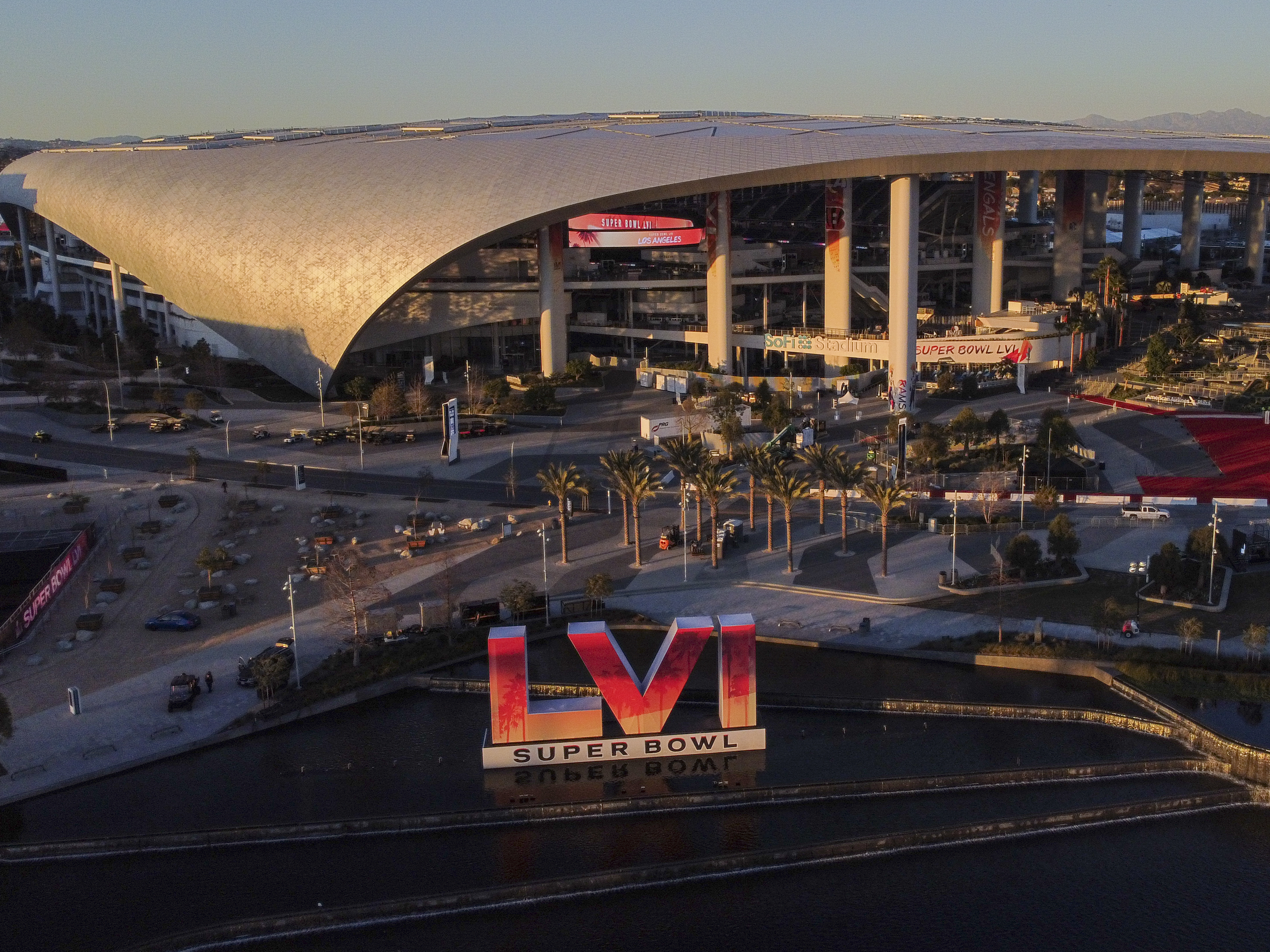 caption: Truckers are planning a potential protest outside the SoFi stadium in Los Angeles on Feb 13., the day of the Super Bowl, according to a memo from the Department of Homeland Security.