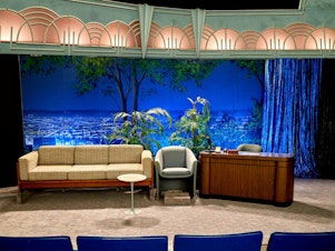 caption: Johnny Carson's <em>Tonight Show</em> set.