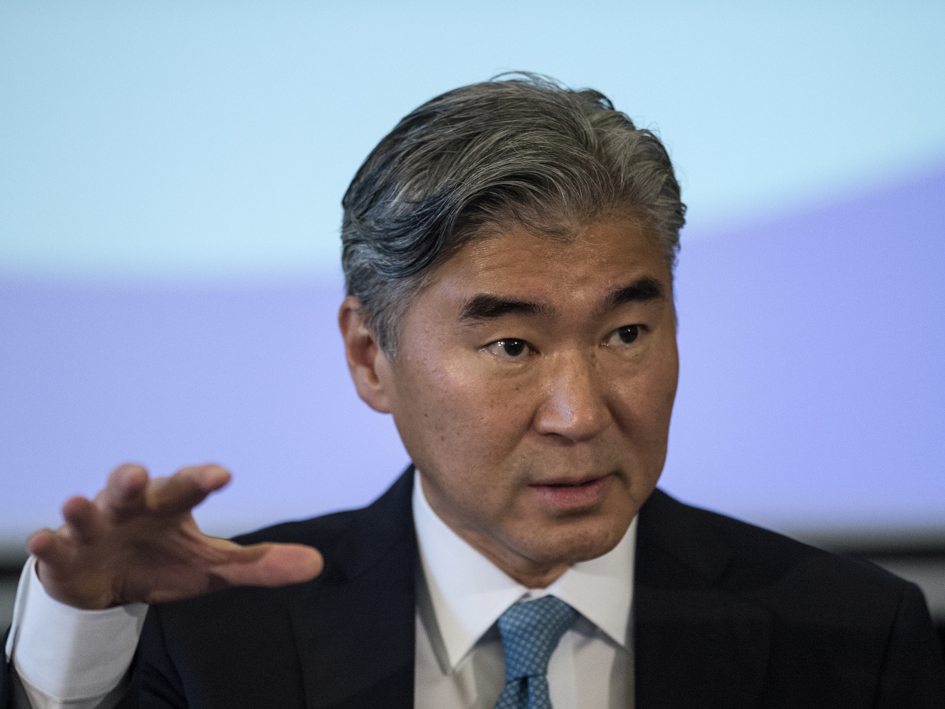 caption: Then-U.S. Ambassador to the Philippines Sung Kim is seen in 2017. President Biden has tapped him to be U.S. special envoy for North Korean issues.