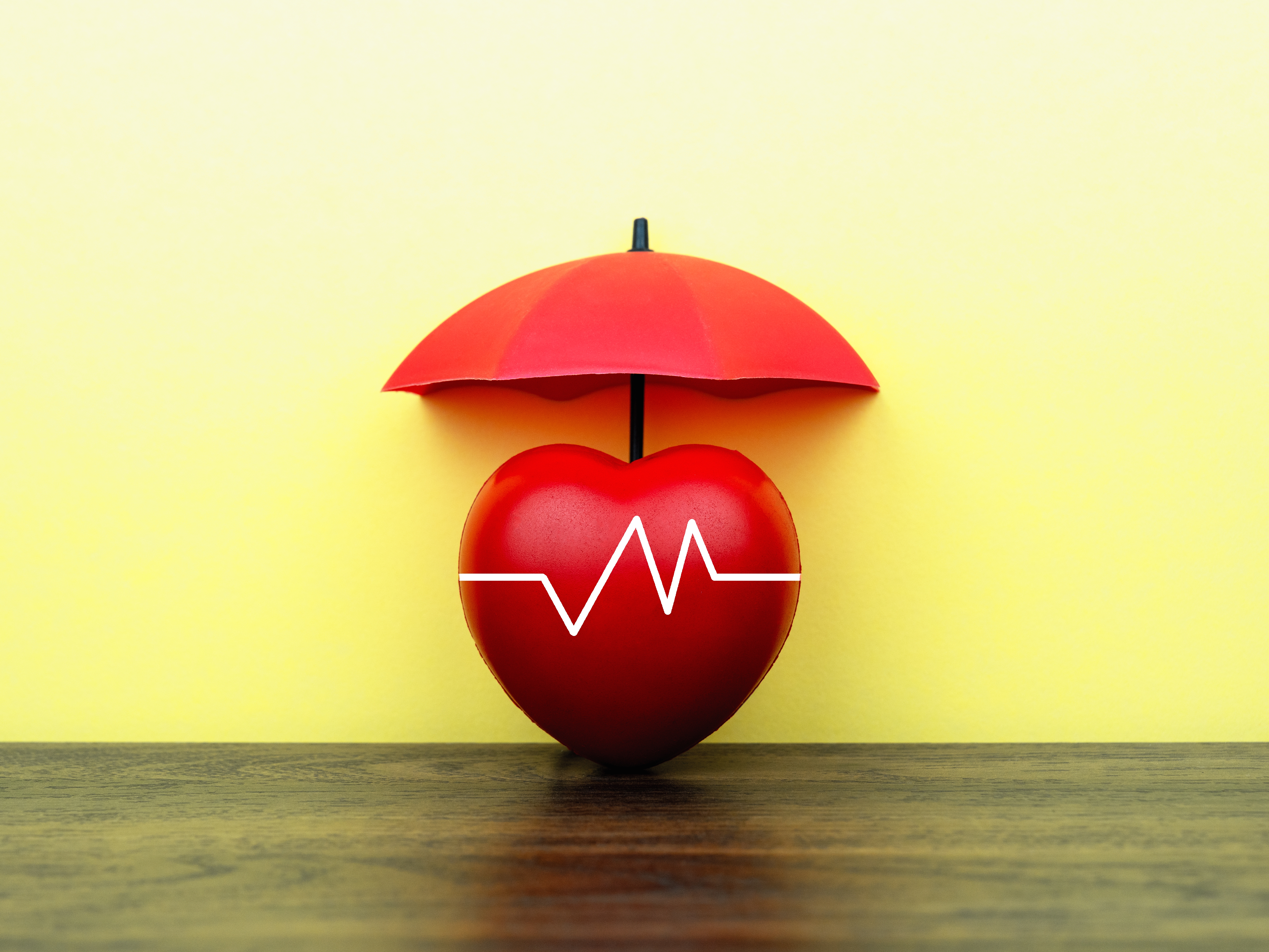 Heart Shape Under Red Umbrella