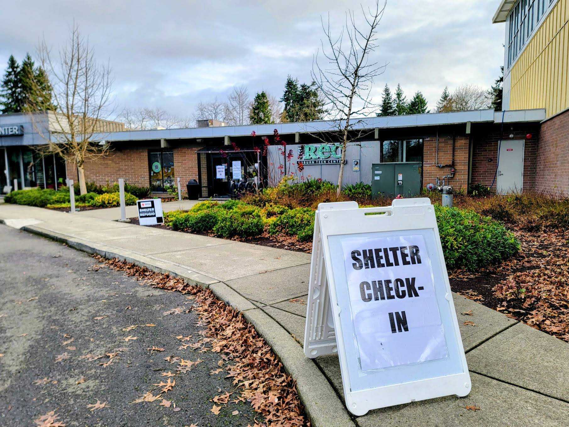 caption: Most people at the Auburn shelter came from Pacific and Auburn, but the center is open to anyone in King County.