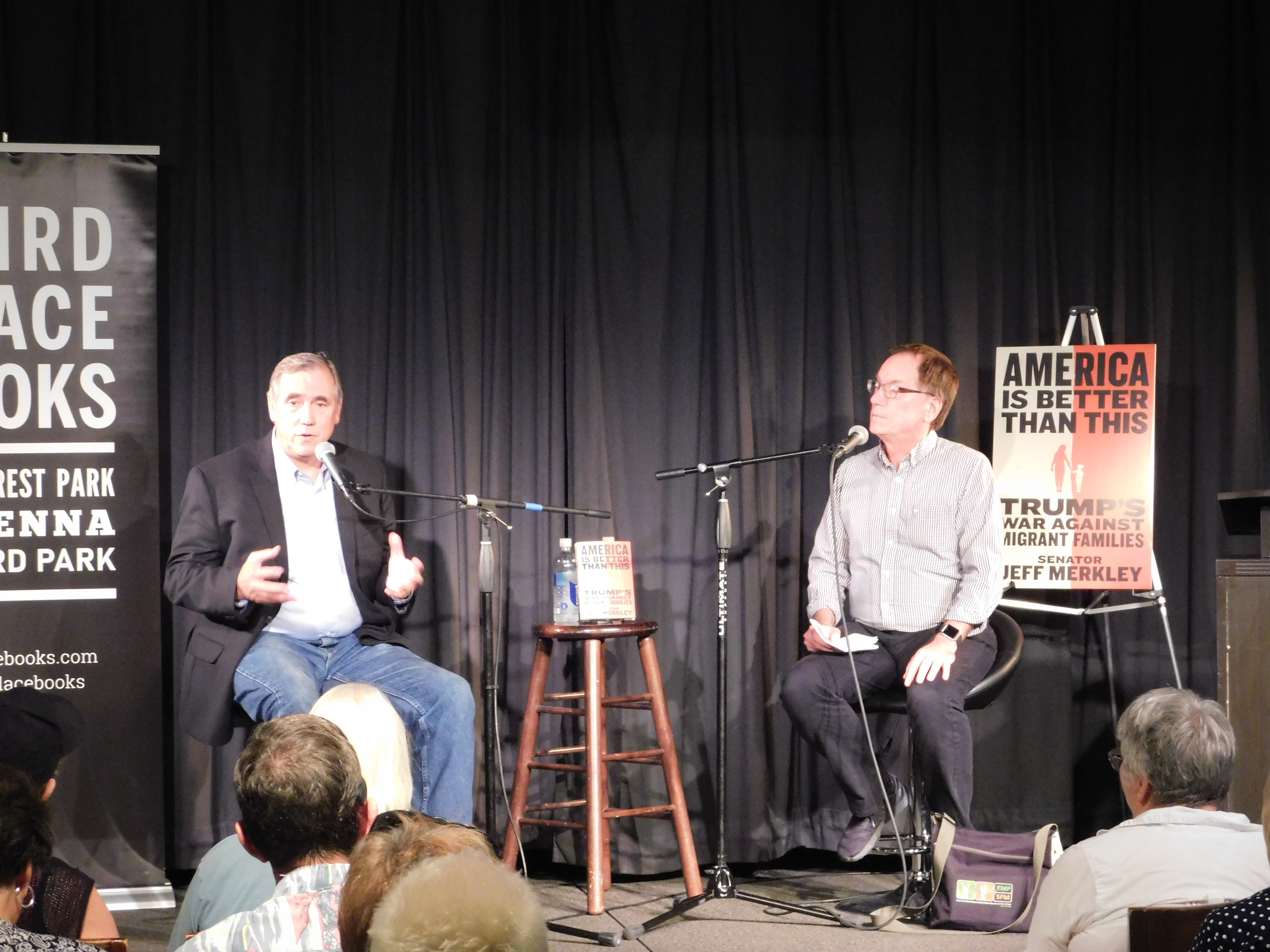 caption:  Senator Jeff Merkley and KUOW's  Ross Reynolds 