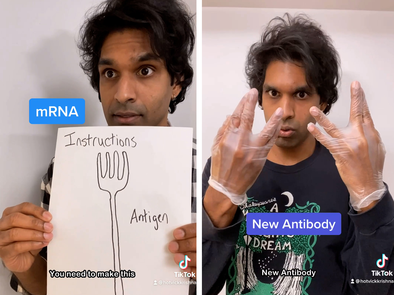 caption: Video stills from Krishna's viral video.