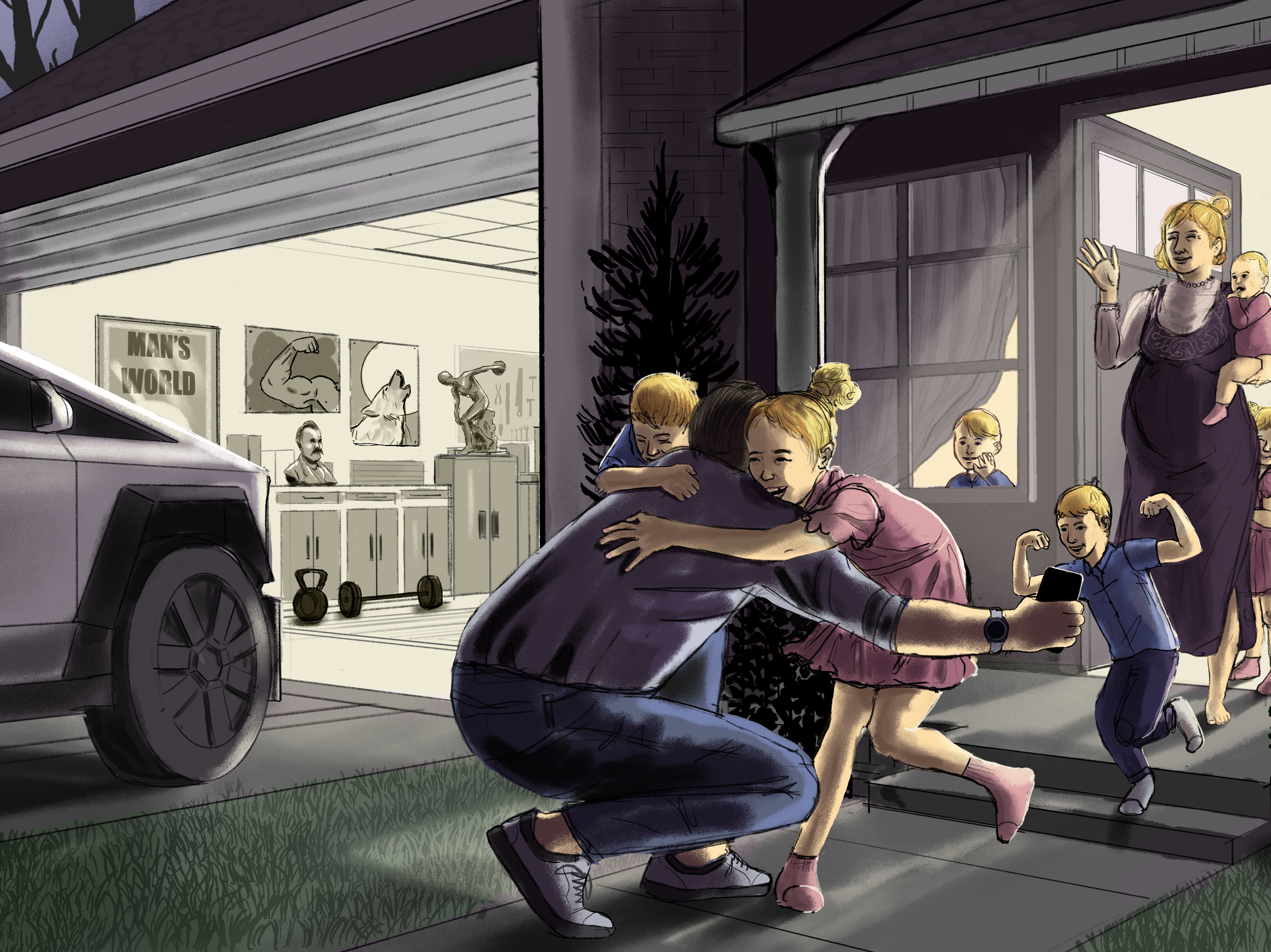 caption: Pronatalists believe that modern culture has failed to adequately prioritize the value of nuclear families and making lots of babies. They see powerful potential allies in Elon Musk and JD Vance.