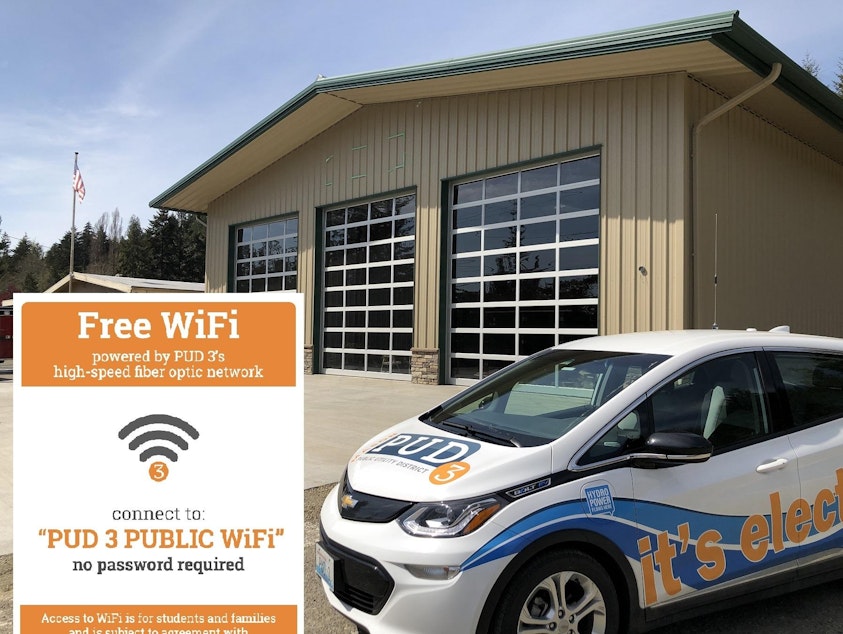 caption: The Tahuya fire station, in rural Mason County, Washington, is one of the sites tapped to host a drive-up Wi-Fi hotspot.