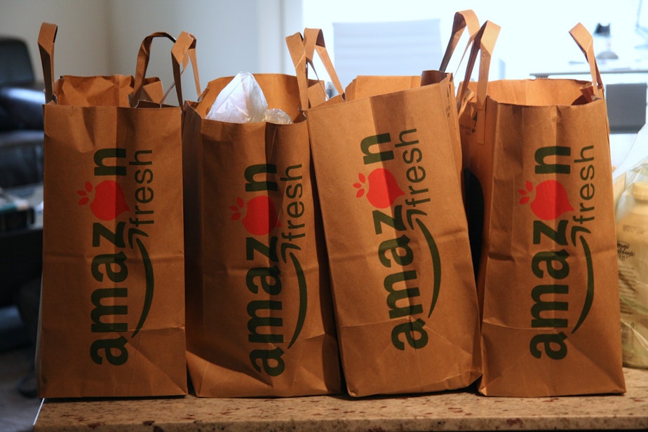 caption: Amazon Fresh is one the big players in the trend of delivery-based grocery shopping.