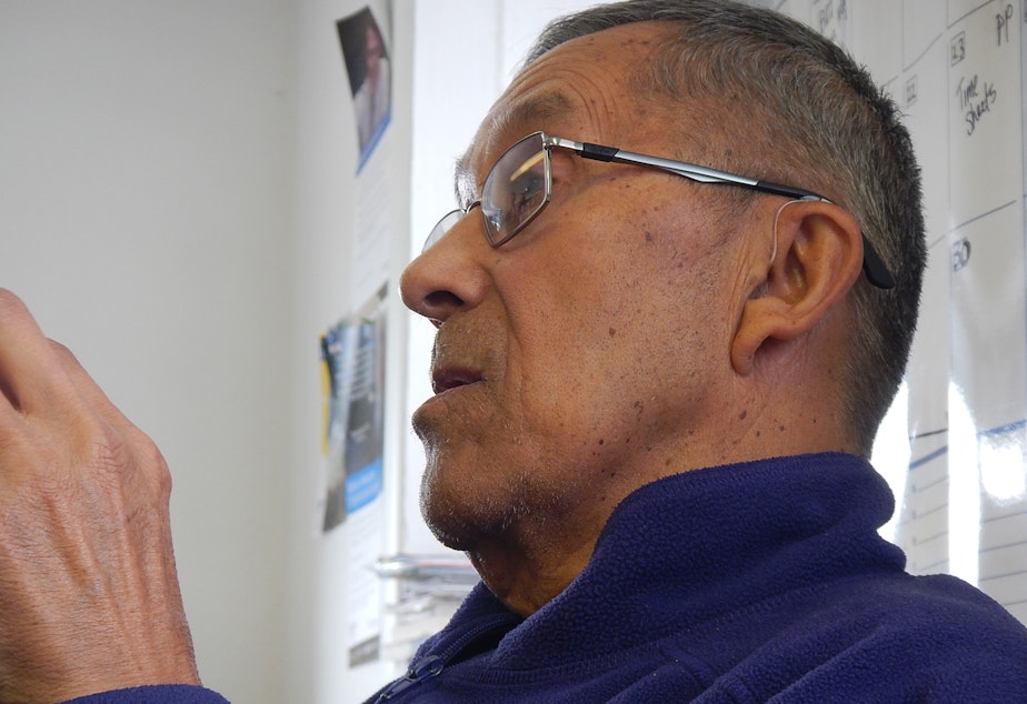 caption: Iliamna Village Council member and former bear guard Lary Hill