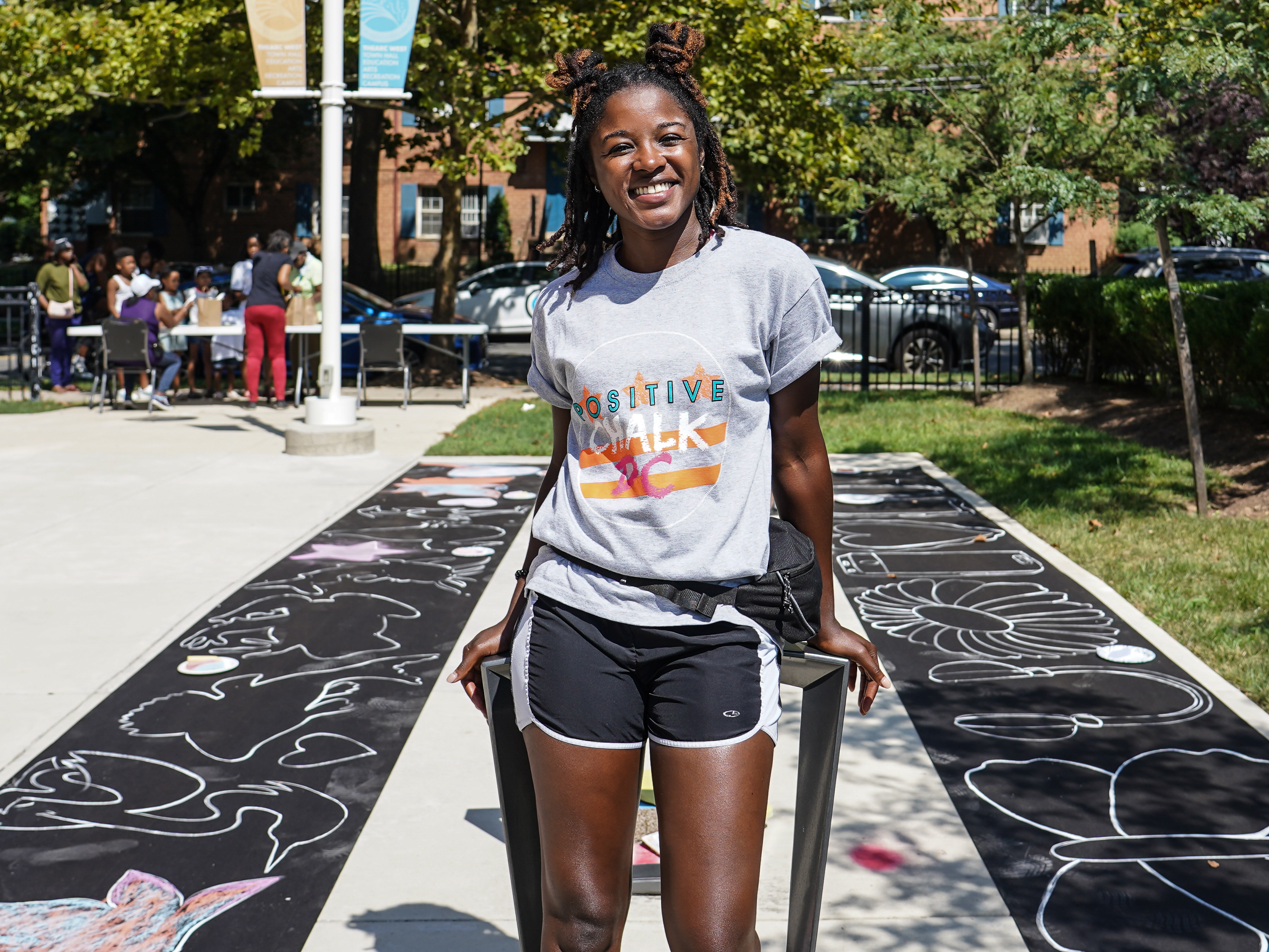 caption: Val Rucker-Bussie takes part in the festivities.
