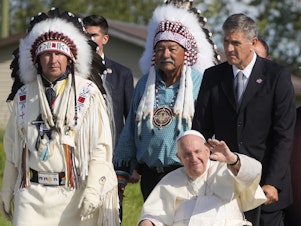 caption: Earlier this year, the Vatican responded to Indigenous demands and formally repudiated the "Doctrine of Discovery," which has its origins in 15th-century papal bulls, or decrees.