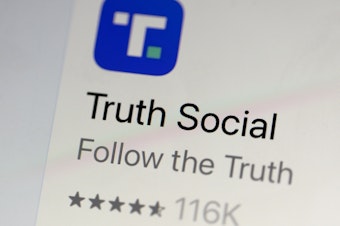 caption: Shares of Trump Media & Technology Group, the company behind social media platform Truth Social, plunged for a second consecutive day on Monday.