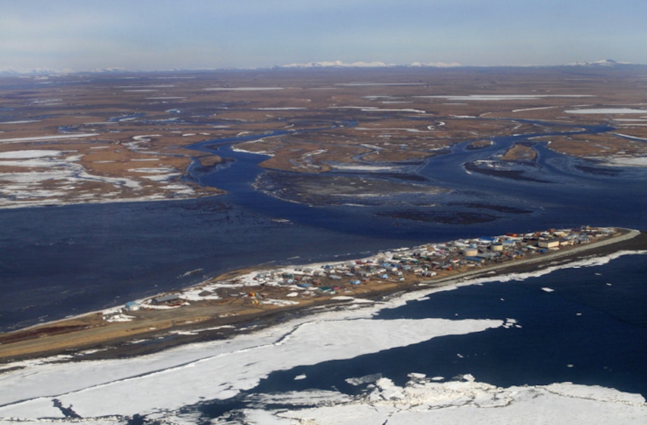 caption: Scientists believe that Kivalina, population 457, will be the first casualty of climate change in the U.S., and that it will be inundated by sea water by 2025.