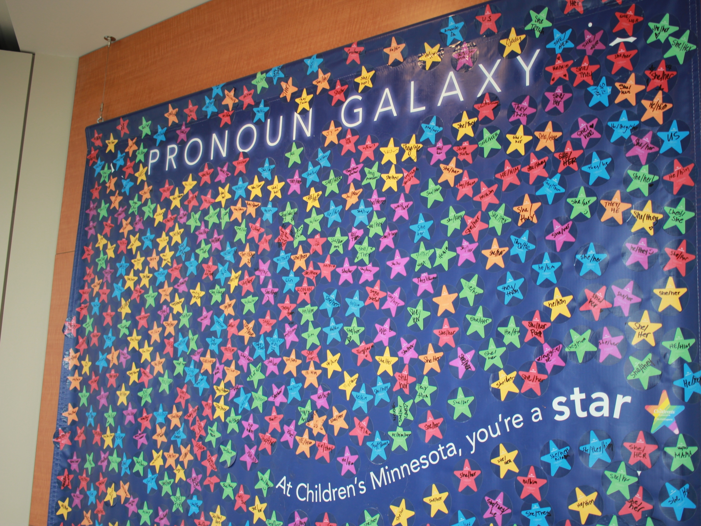 caption: A display at the Gender Health Program of Children's Minnesota hospital. Under a proposed rule announced Thursday, a hospital will lose all its Medicaid and Medicare funding if it continues to provide gender-affirming care for trans people under age 18.