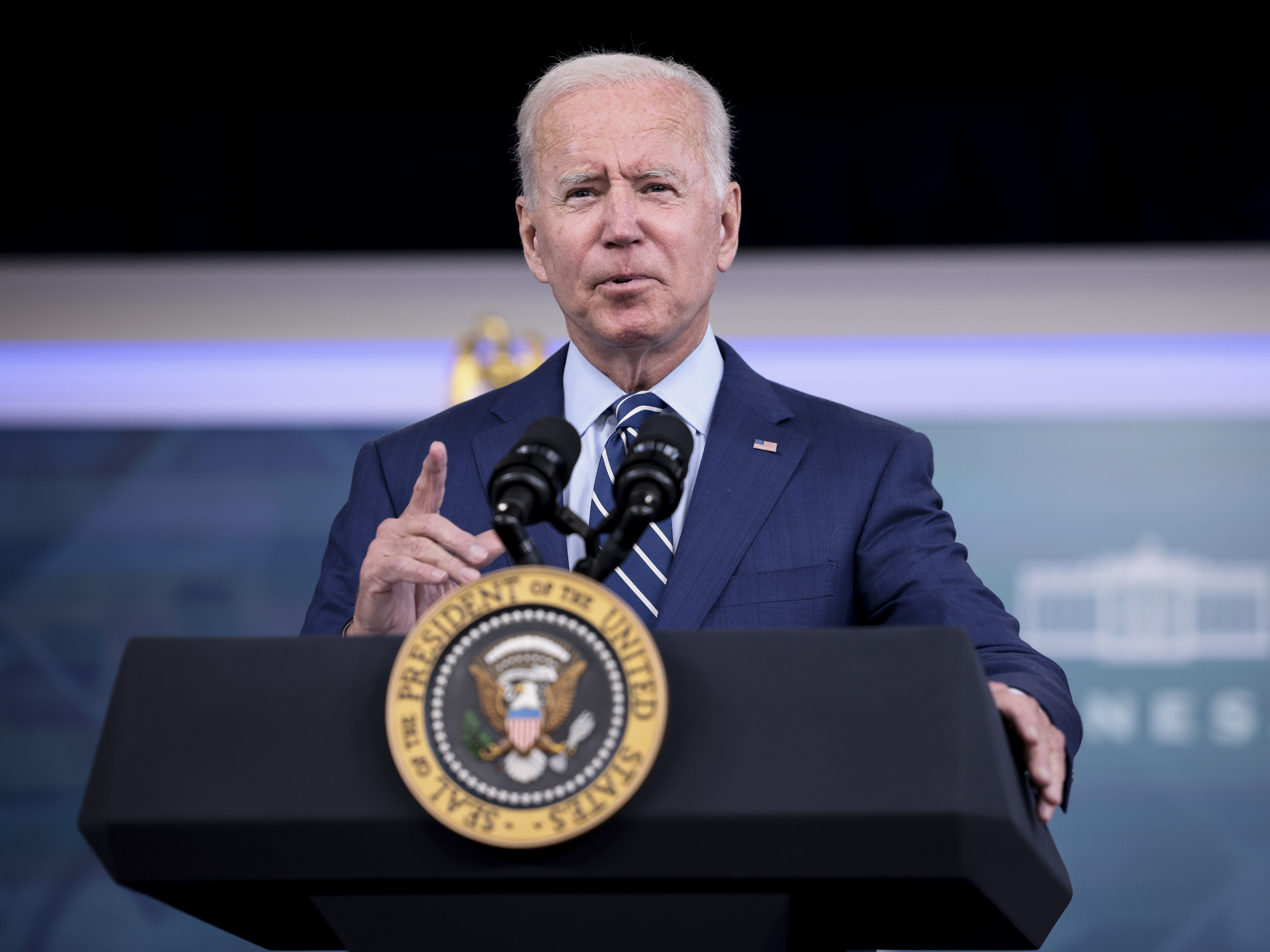caption: President Biden has seen his approval rating tick back up some after last month's low, with 45% now approving and 46% disapproving.