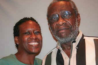 caption: Olly Neal with his daughter, Karama, at their StoryCorps interview in Little Rock, Ark., in 2009.