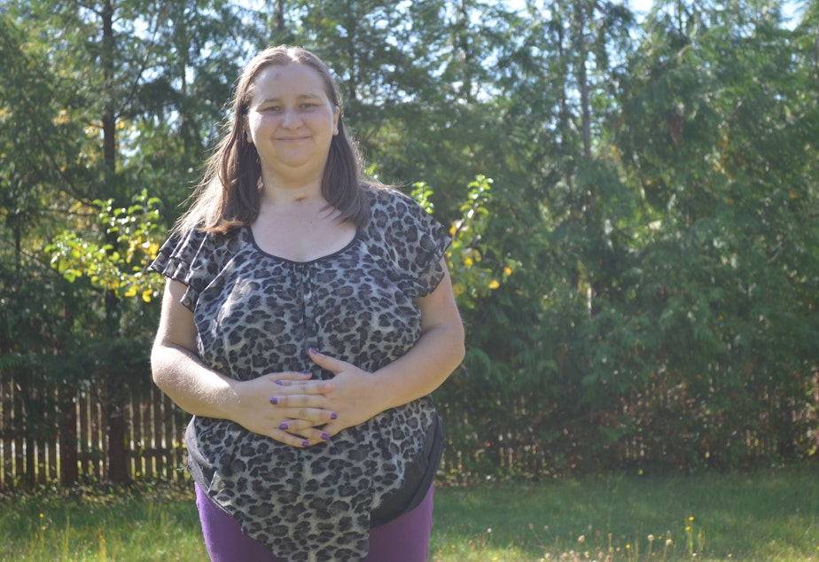 caption: Kristina Wiltse was 28 weeks pregnant this August when she had to be hospitalized with Covid.