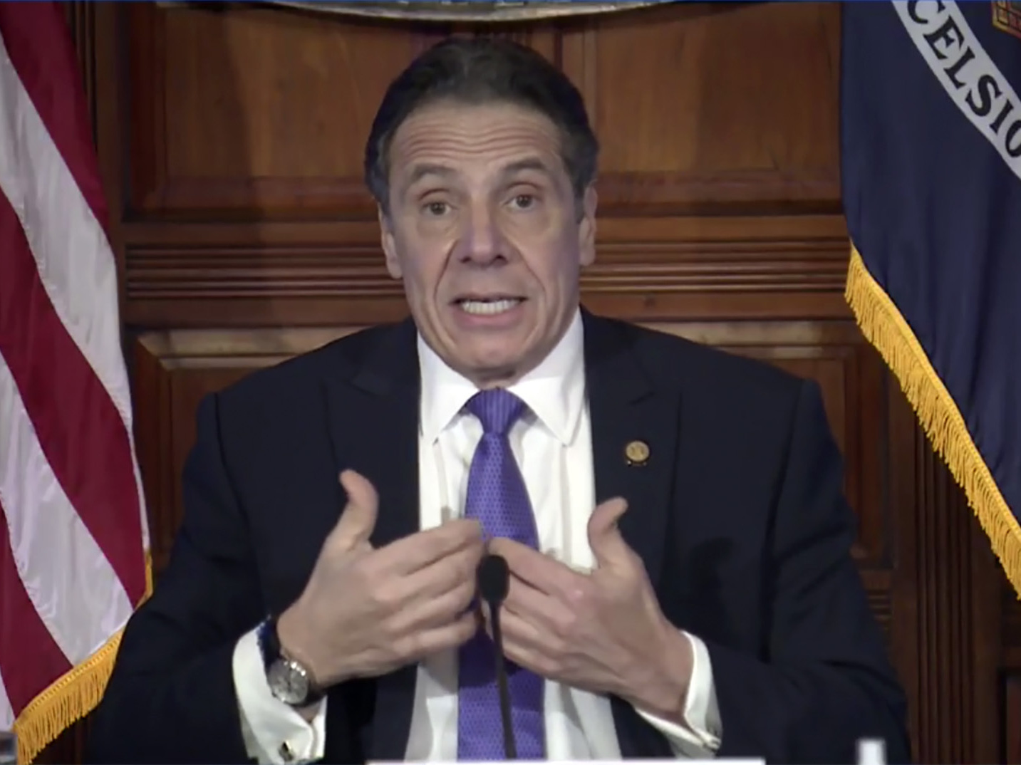 caption: On Sunday, New York state Senate Majority Leader Andrea Stewart-Cousins called on Gov. Andrew Cuomo to resign amid sexual harassment allegations from multiple women.