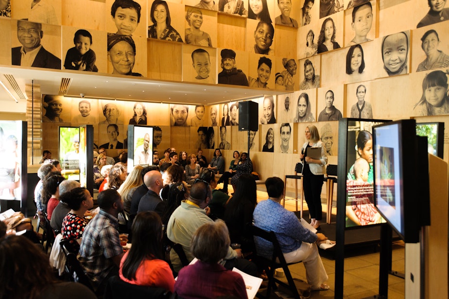 caption: The StoryCorps 'Finding Our Way' event at The Gates Foundation, Seattle.