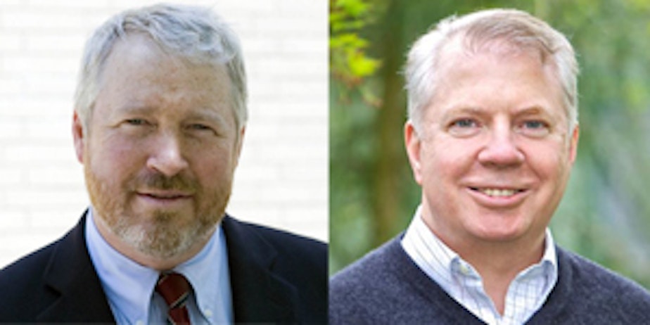 caption: Mayoral candidates Mike McGinn, left, and Ed Murray, right. 