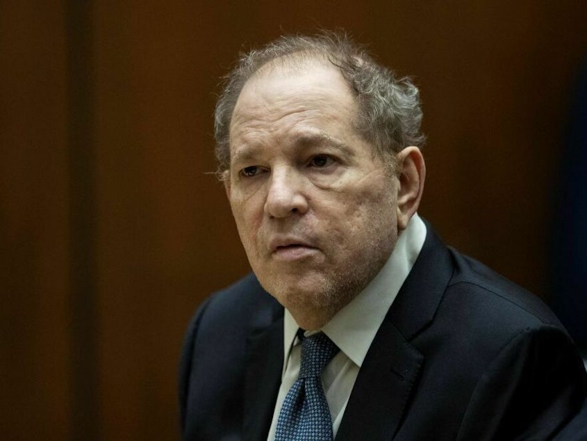 caption: Harvey Weinstein appearing in court in Los Angeles in Oct. 2022.