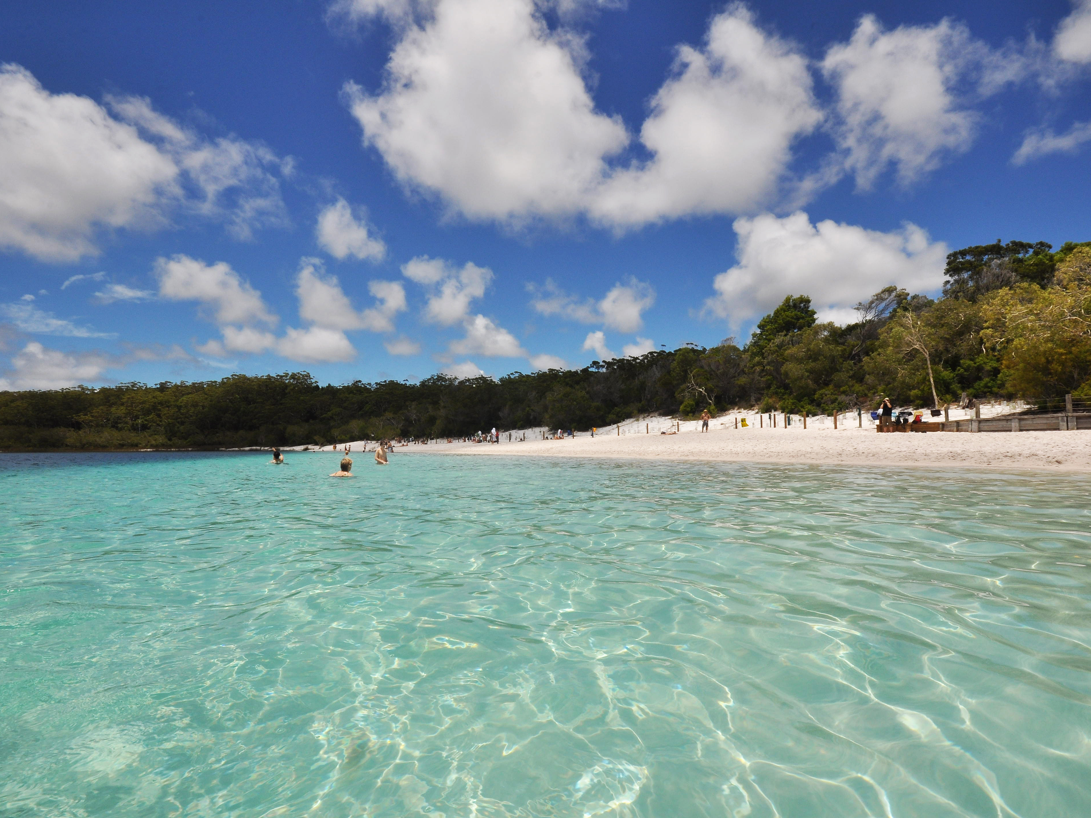 caption: Lake Mckenzie sits in the middle of K'gari, formerly known as Fraser Island, in Australia. The Aboriginal people in the region, the Butchulla, had been advocating for the name change for years.