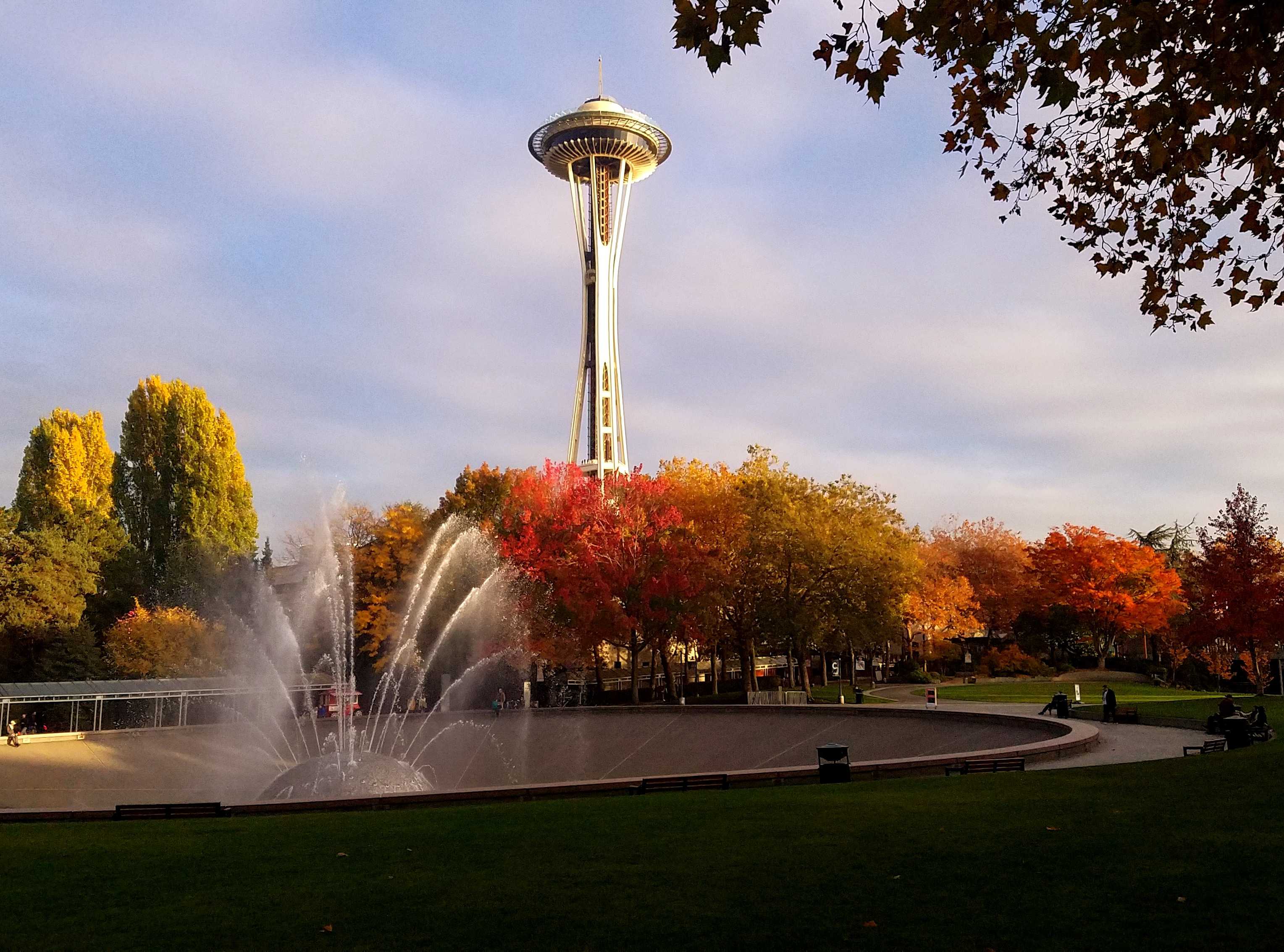caption: A fall afternoon at Seattle Center, October 24, 2019.