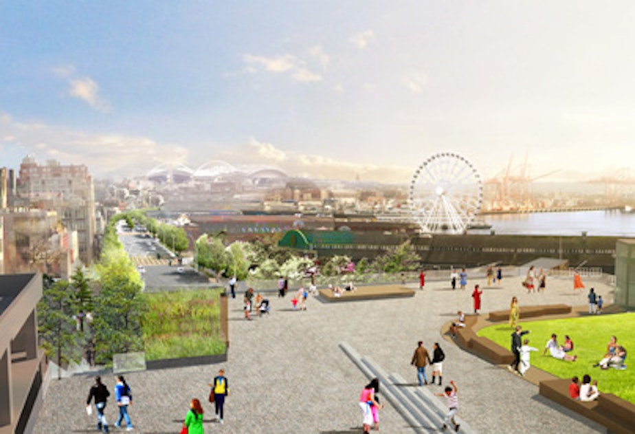 caption: Artist Representation of Seattle Waterfront Project