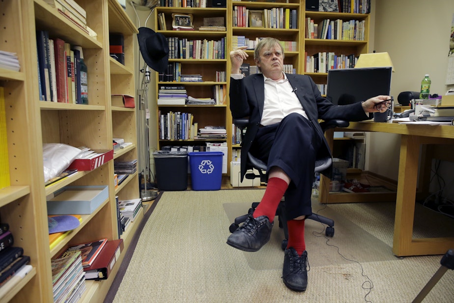 caption: Garrison Keillor in his office in St. Paul, Minnesota. Keillor, 72, is retiring from his show, A Prairie Home Companion, this Saturday. 