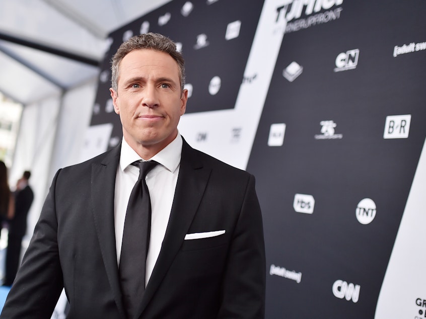 caption: Chris Cuomo attends the Turner Upfront 2018 arrivals on the red carpet at The Theater at Madison Square Garden on May 16, 2018 in New York City.