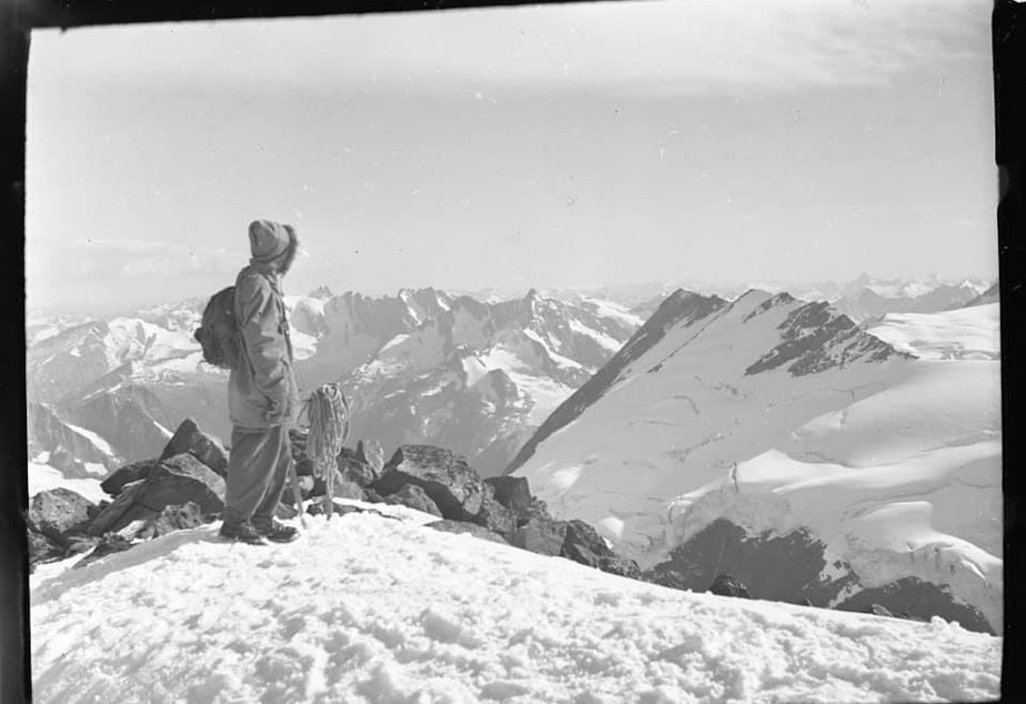 caption: Jodi Zybul bid on a box of negatives. When they arrived, she found mountaineering images from the 1940s through 1960s.
