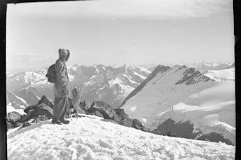 caption: Jodi Zybul bid on a box of negatives. When they arrived, she found mountaineering images from the 1940s through 1960s.