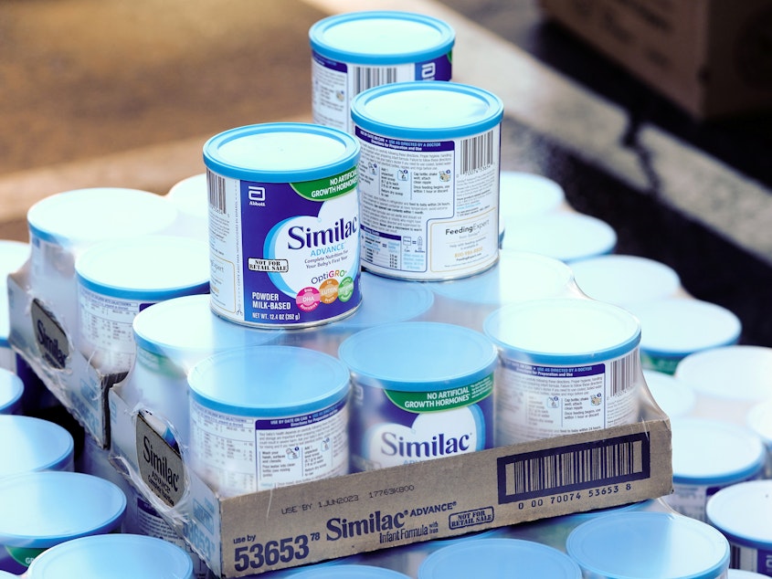 caption: Similac powdered baby formula with an expiration date on or after April 1, 2022, and a code containing K8, SH or Z2 with the first digits of 22 through 37, are part of a voluntary recall by its manufacturer, Abbott Nutrition.