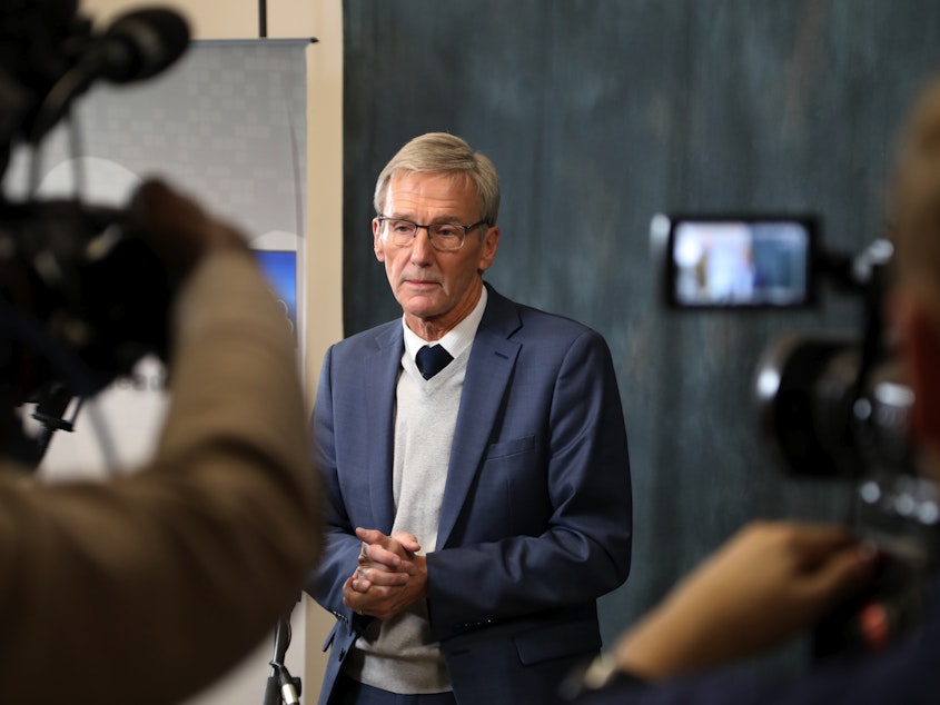 caption: Minnesota Republican Scott Jensen has appeared with numerous anti-vaccine activists. Their support may have helped him win the state primary for governor.