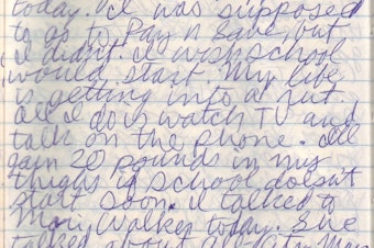 caption: A page from Phyllis Fletcher's diary from 1985.