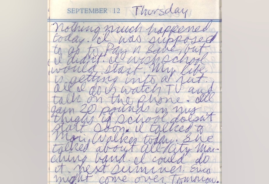 caption: A page from Phyllis Fletcher's diary from 1985.