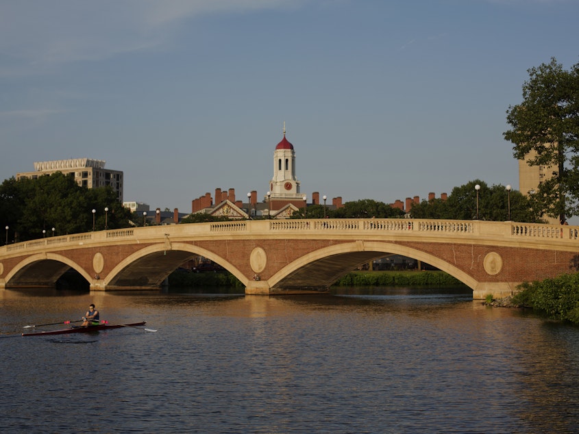 The view of Harvard University from the Charles River.