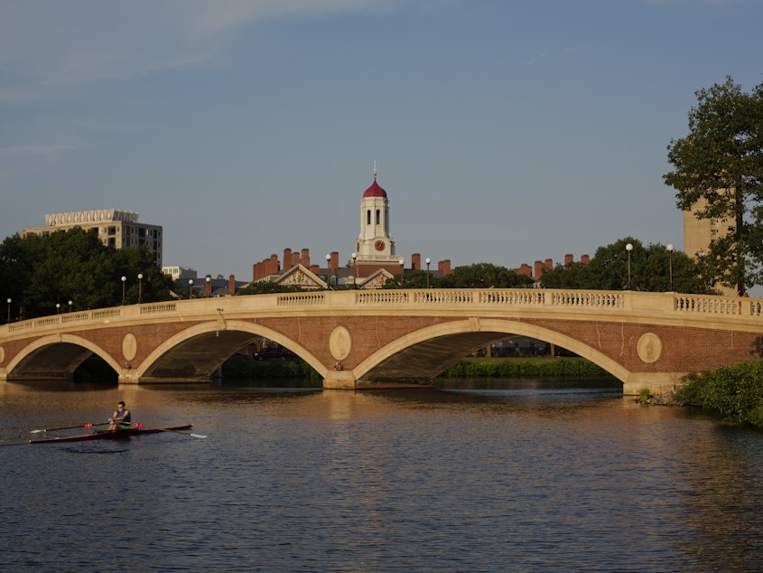 The view of Harvard University  from the Charles River.