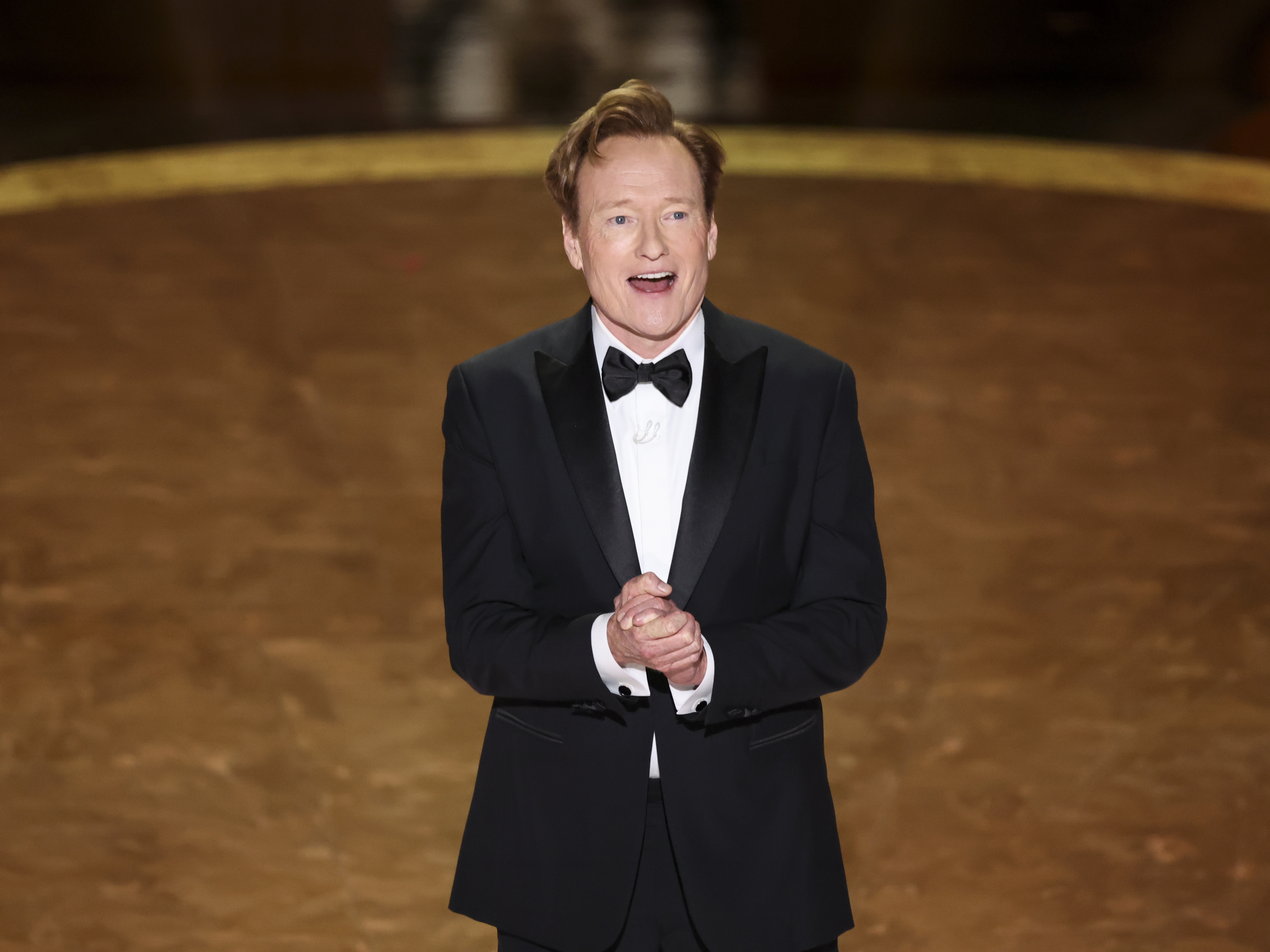 caption: Conan O'Brien at the 97th Oscars held at the Dolby Theatre on March 2, 2025 in Hollywood, California.